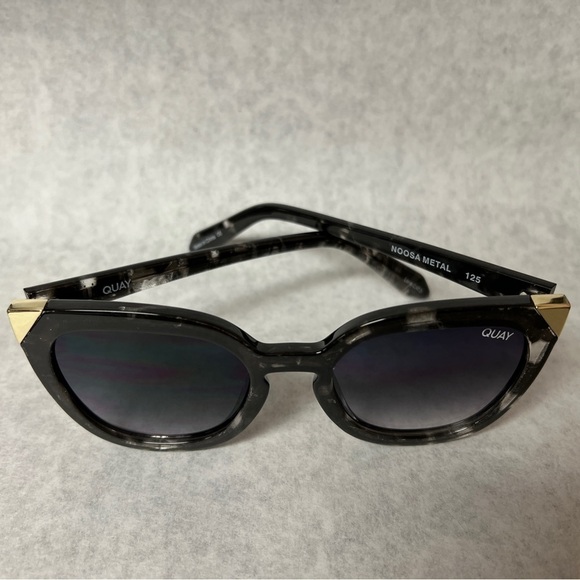 Quay Australia Noosa Metal Black Tortoise Smoke 55mm Cat Eye Sunglasses main image 5